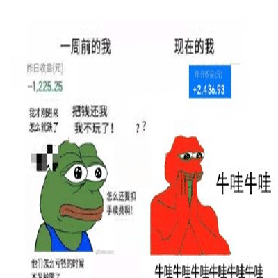 抖音超火的基金牛蛙表情包